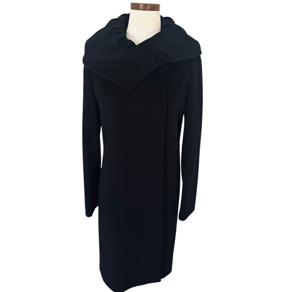 Cinzia Rocca Ing Loro Piana Italy Superfine Wool Coat Lined Black Size 6 - Picture 6 of 16